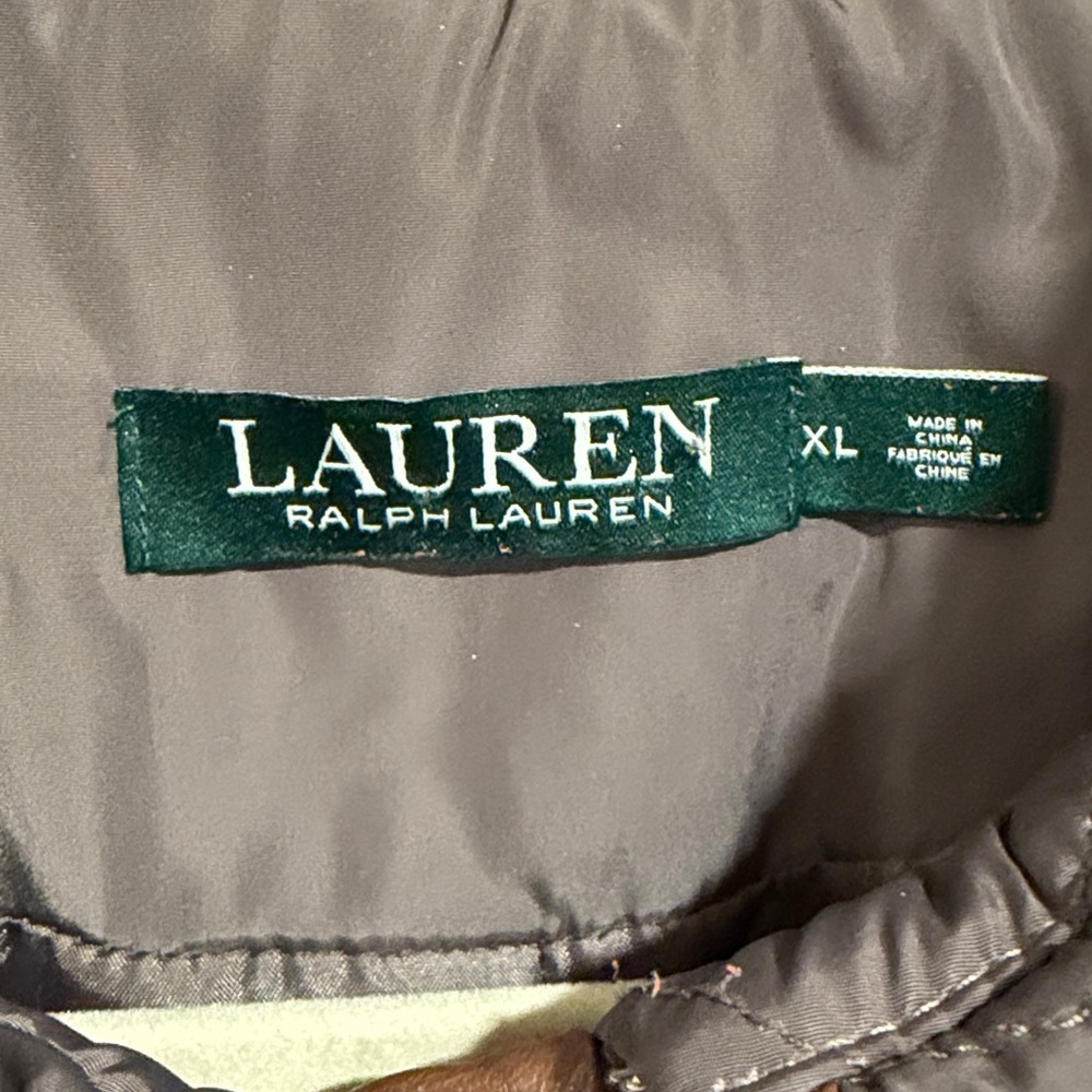 Lauren Ralph Lauren Quilted Field Jacket Size XL chocolate Brown Snap Front Coat - Picture 2 of 9